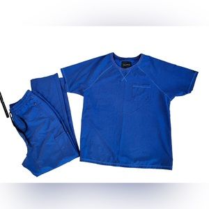 Jaanuu Men’s Scrub Set. Navy Blue. Large